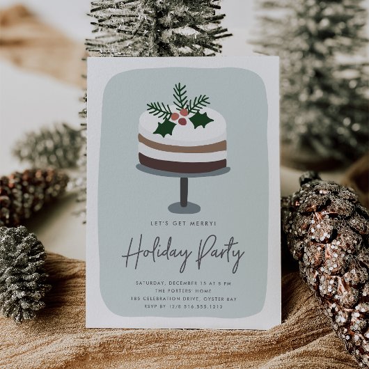 Frosted Holly | Schattige modern feestje Kaart