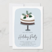 Frosted Holly | Schattige modern feestje Kaart (Voorkant)