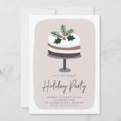 Frosted Holly | Schattige modern feestje Kaart (Voorkant)