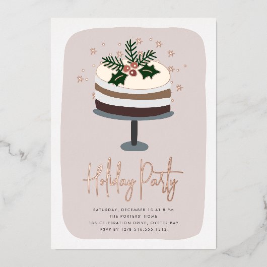 Frosted Holly | Vrijdag Folie Uitnodiging (Voorkant)