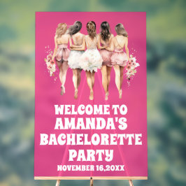 Frosted Hot Pink Acryl Bachelorette Welkom Teken Bord