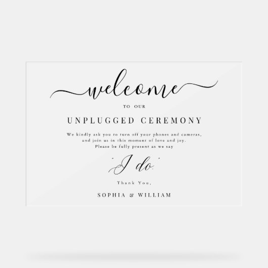 Frosted 'I Do' Welkom Ontkoppelde Ceremonie Huweli Acryl Bord (Voorkant)