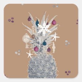 Frosted Island Pine, Sugar Plum Vierkante Sticker