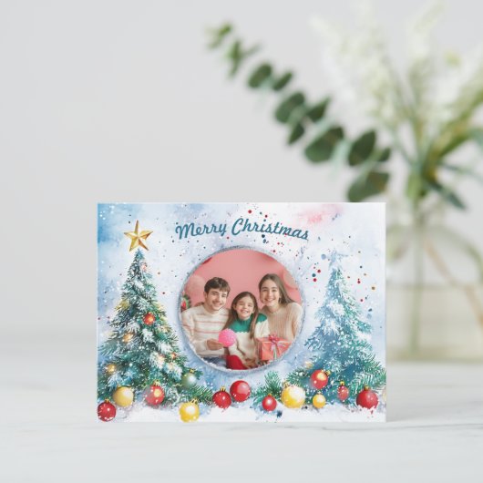 🎄  Frosted Joy Feestdagenkaart (Staand voorkant)