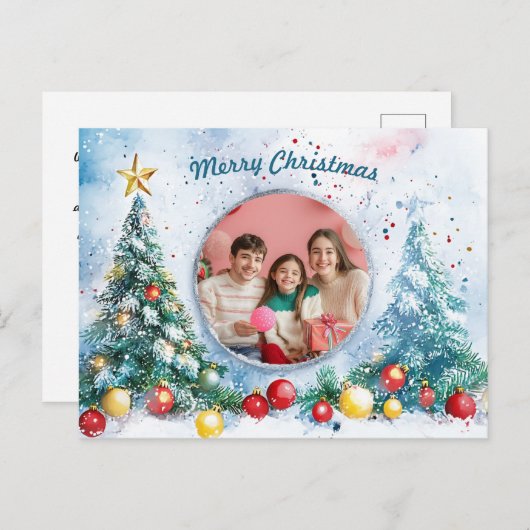 🎄  Frosted Joy Feestdagenkaart (Voorkant / Achterkant)