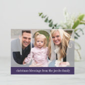 'Frosted Joy' (Plum) Holiday-fotokaart Feestdagenkaart (Staand voorkant)