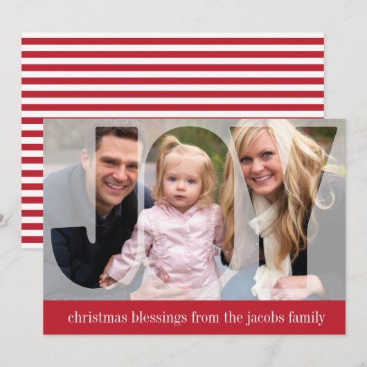 'Frosted Joy' (Ruby) Holiday-fotokaart Feestdagenkaart (Voorkant / Achterkant)