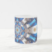 Frosted kleine glazen mok met Argentijnse kleuren (Voorkant rechts)