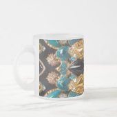 Frosted kleine glazen mok met Bahamas kleuren (Links)