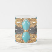 Frosted kleine glazen mok met Bahamas kleuren (Center)