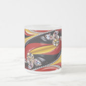 Frosted kleine glazen mok met Belgische kleuren (Center)