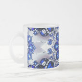 Frosted kleine glazen mok met blauw witte kleuren (Links)