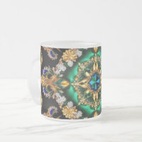 Frosted kleine glazen mok met Braziliaanse kleuren