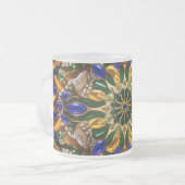 Frosted kleine glazen mok met Brazilië Kleuren (Voorkant links)