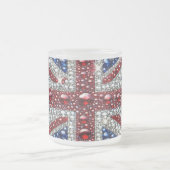 Frosted kleine glazen mok met Britse kleuren (Center)