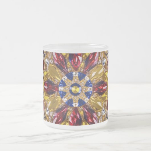 Frosted kleine glazen mok met Colombiaanse kleuren (Center)