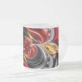 Frosted kleine glazen mok met Duitse kleuren (Voorkant rechts)