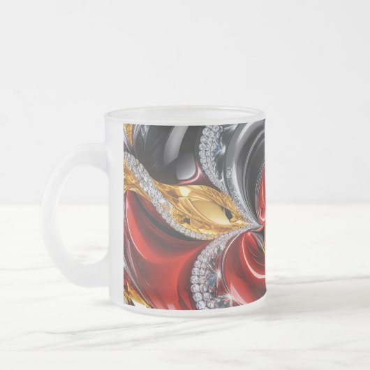 Frosted kleine glazen mok met Duitse kleuren (Links)