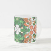Frosted kleine glazen mok met Ierse kleuren (Voorkant rechts)