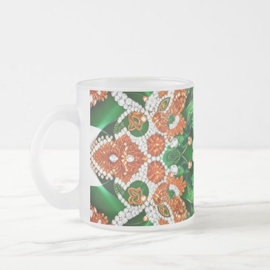 Frosted kleine glazen mok met Ierse kleuren (Links)