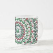 Frosted kleine glazen mok met Italiaanse kleuren (Voorkant rechts)