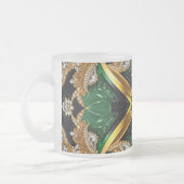 Frosted kleine glazen mok met Jamaicaanse kleuren (Links)