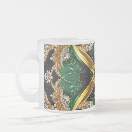 Frosted kleine glazen mok met Jamaicaanse kleuren (Links)