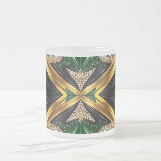 Frosted kleine glazen mok met Jamaicaanse kleuren (Center)