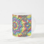 Frosted kleine glazen mok met LGBTQ kleuren (Voorkant rechts)