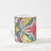 Frosted kleine glazen mok met Los Angeles Kleuren (Voorkant links)