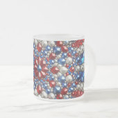 Frosted kleine glazen mok met Nederland Kleuren (Voorkant rechts)