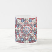 Frosted kleine glazen mok met Noorse kleuren (Center)