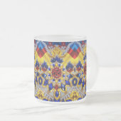 Frosted kleine glazen mok met Roemenië Kleuren (Voorkant rechts)