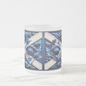 Frosted kleine glazen mok met Schotse distels (Center)