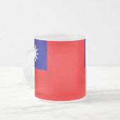 Frosted kleine glazen mok met Taiwanese vlag (Voorkant links)