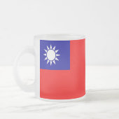 Frosted kleine glazen mok met Taiwanese vlag (Links)