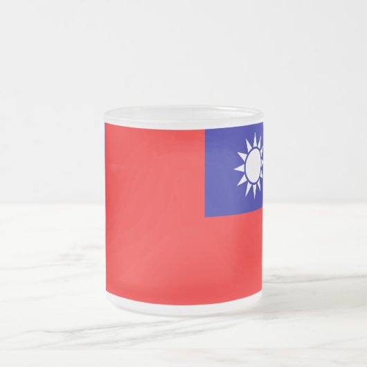 Frosted kleine glazen mok met Taiwanese vlag (Center)