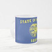 Frosted kleine glazen mok met vlag Oregon, Verenig (Voorkant links)