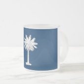 Frosted kleine glazen mok met vlag South Carolina (Voorkant rechts)