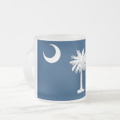 Frosted kleine glazen mok met vlag South Carolina (Voorkant links)