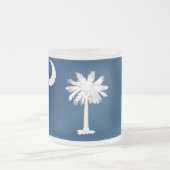 Frosted kleine glazen mok met vlag South Carolina (Center)
