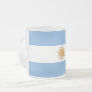 Frosted kleine glazen mok met vlag van Argentinië