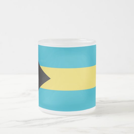 Frosted kleine glazen mok met vlag van Bahama's (Center)
