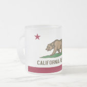 Frosted kleine glazen mok met vlag van Californië (Voorkant links)