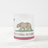 Frosted kleine glazen mok met vlag van Californië (Center)