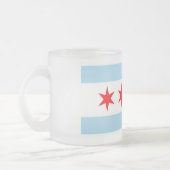 Frosted kleine glazen mok met vlag van Chicago (Links)