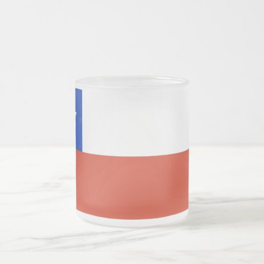 Frosted kleine glazen mok met vlag van Chili (Center)