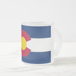 Frosted kleine glazen mok met vlag van Colorado