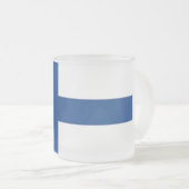 Frosted kleine glazen mok met vlag van Finland (Voorkant rechts)