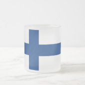 Frosted kleine glazen mok met vlag van Finland (Center)